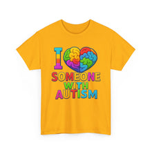 Load image into Gallery viewer, I Love Someone with Autism Tee, Awareness Shirt, Gift for Autism Support, Unisex Cotton T-Shirt, Colorful Heart Design, Inclusive Fashion
