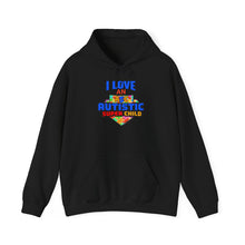 Load image into Gallery viewer, I Love an Autistic Super Child Hoodie - Unisex Heavy Blend Sweatshirt, Autism Awareness Gift, Cozy Sweatshirt, Family Support Apparel, [...]
