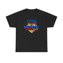 Load image into Gallery viewer, Proud Parent of an Autistic Super TEEN Tee, Autism Awareness Apparel, Unisex T-Shirt, Gift for Parents, Supportive Parent Shirt, [...]

