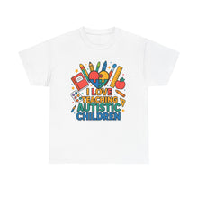 Load image into Gallery viewer, Teaching Autistic Children Tee Shirt, Autism Awareness Gift, Unisex Cotton Tee, Teacher Appreciation Gift, Classroom Shirt
