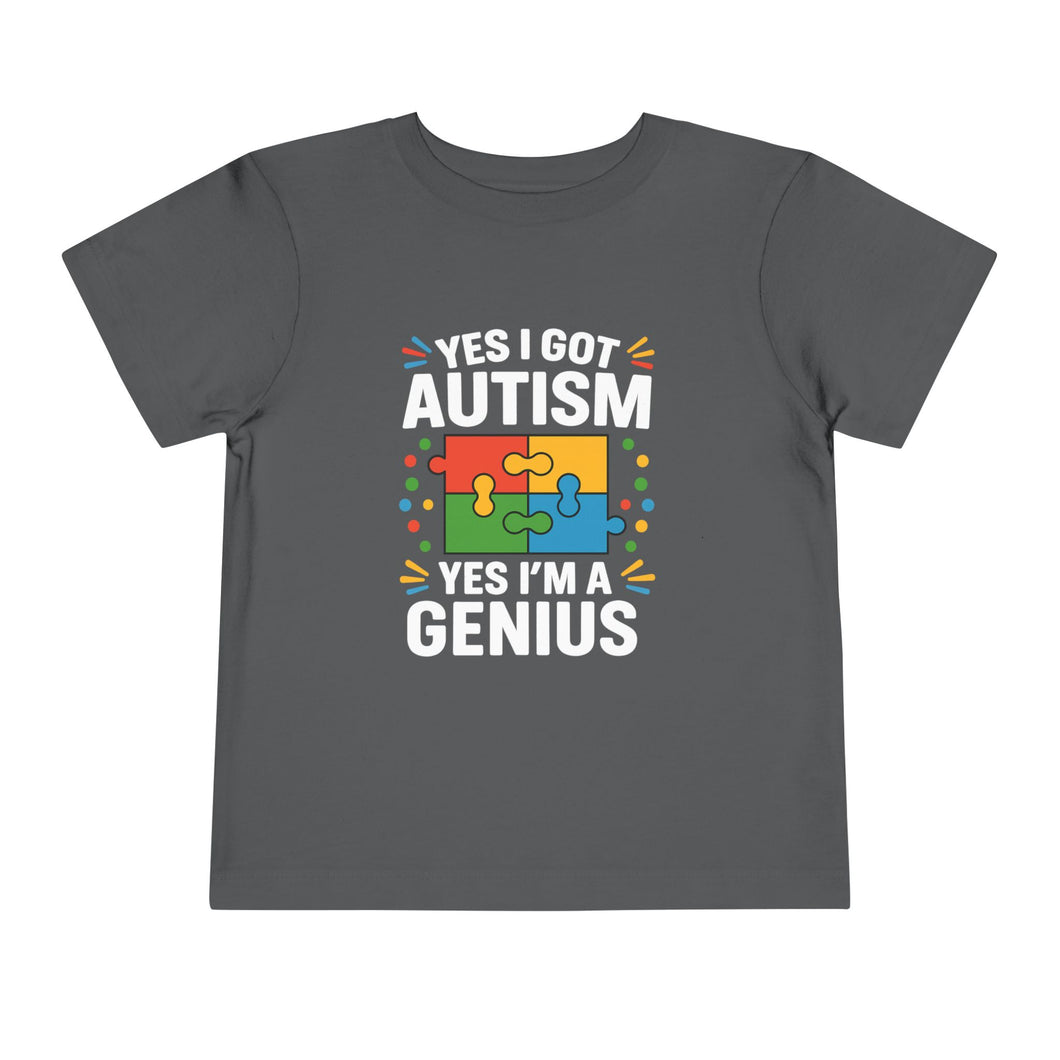Autism Awareness Toddler Tee, Cute Gift, Puzzle Design, Genius Statement, Short Sleeve Shirt, Family Outing, Playdate