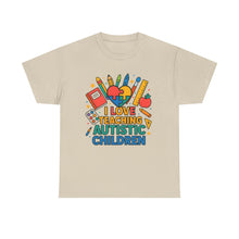 Load image into Gallery viewer, Teaching Autistic Children Tee Shirt, Autism Awareness Gift, Unisex Cotton Tee, Teacher Appreciation Gift, Classroom Shirt

