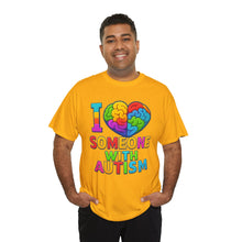 Load image into Gallery viewer, I Love Someone with Autism Tee, Awareness Shirt, Gift for Autism Support, Unisex Cotton T-Shirt, Colorful Heart Design, Inclusive Fashion
