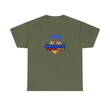 Load image into Gallery viewer, I Love An Autistic Super Child Tee, Unisex Heavy Cotton Tee, Autism Awareness Shirt, Gift for Parents, Supportive T-Shirt, Unique Family Gift
