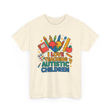 Load image into Gallery viewer, Teaching Autistic Children Tee Shirt, Autism Awareness Gift, Unisex Cotton Tee, Teacher Appreciation Gift, Classroom Shirt
