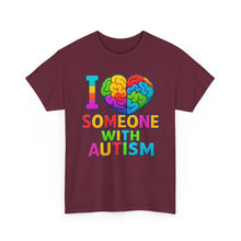 Load image into Gallery viewer, I Love Someone with Autism Tee, Awareness Shirt, Gift for Autism Support, Unisex Cotton T-Shirt, Colorful Heart Design, Inclusive Fashion
