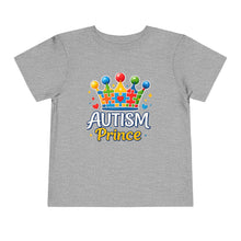 Load image into Gallery viewer, Toddler Autism Prince Tee - Cute Short Sleeve Shirt for Kids, Perfect for Birthdays, Celebrations, and Autism Awareness Events
