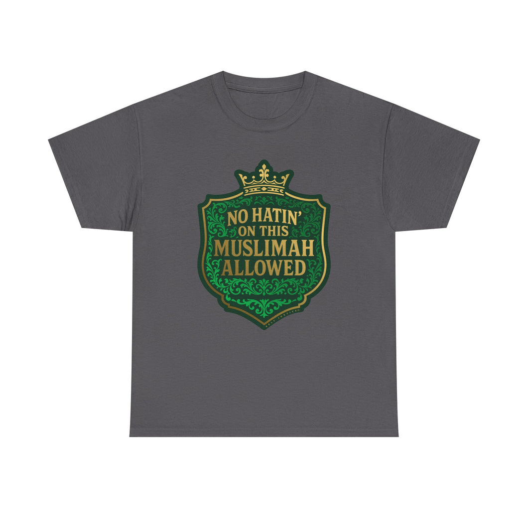 Crown Unisex Heavy Cotton Tee - 'No Hatin' On This Muslimah Allowed', Islamic Pride Shirt, Modest Fashion Top, Gift for Muslim Friends, [...]