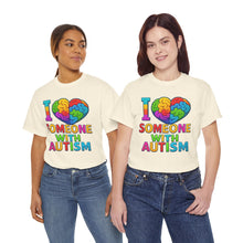 Load image into Gallery viewer, I Love Someone with Autism Tee, Awareness Shirt, Gift for Autism Support, Unisex Cotton T-Shirt, Colorful Heart Design, Inclusive Fashion
