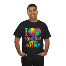 Load image into Gallery viewer, I Love Someone with Autism Tee, Awareness Shirt, Gift for Autism Support, Unisex Cotton T-Shirt, Colorful Heart Design, Inclusive Fashion

