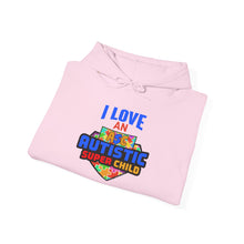 Load image into Gallery viewer, I Love an Autistic Super Child Hoodie - Unisex Heavy Blend Sweatshirt, Autism Awareness Gift, Cozy Sweatshirt, Family Support Apparel, [...]
