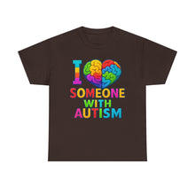 Load image into Gallery viewer, I Love Someone with Autism Tee, Awareness Shirt, Gift for Autism Support, Unisex Cotton T-Shirt, Colorful Heart Design, Inclusive Fashion
