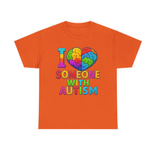 Load image into Gallery viewer, I Love Someone with Autism Tee, Awareness Shirt, Gift for Autism Support, Unisex Cotton T-Shirt, Colorful Heart Design, Inclusive Fashion
