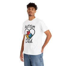 Load image into Gallery viewer, Autism Dad Unisex Heavy Cotton Tee | Supportive Gift for Fathers | Family, Awareness, Love, Encouragement, Puzzle Pieces
