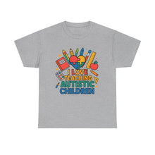 Load image into Gallery viewer, Teaching Autistic Children Tee Shirt, Autism Awareness Gift, Unisex Cotton Tee, Teacher Appreciation Gift, Classroom Shirt
