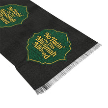 Load image into Gallery viewer, No Hatin’ On This Muslimah Allowed  Light Scarf with Empowering Text, Fashionable Headscarf, Year-Round Accessory, Thoughtful Gift for Her
