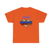 Load image into Gallery viewer, Proud Parent of an Autistic Super TEEN Tee, Autism Awareness Apparel, Unisex T-Shirt, Gift for Parents, Supportive Parent Shirt, [...]
