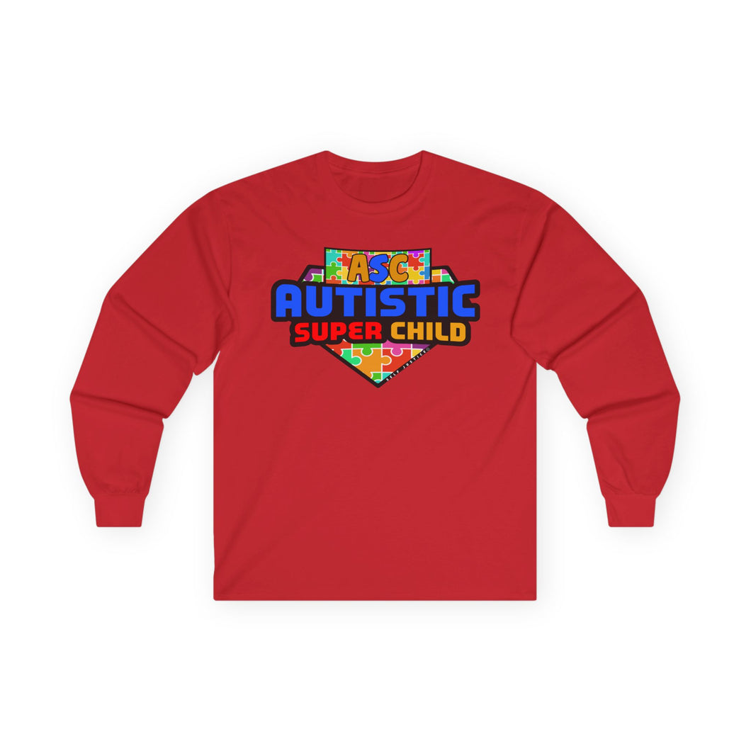 Autistic Super Child Long Sleeve Tee - Unisex Gift for Autism Awareness, Supportive T-Shirt, Playful Apparel, Perfect for Every Day