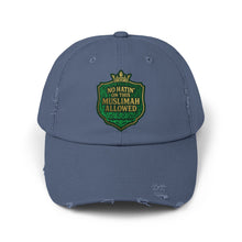Load image into Gallery viewer, Crown Unisex Distressed Cap with &#39;No&#39;Hatin&#39; On This Muslimah Allowed&#39; Design, Trendy Hat for Everyday Wear, Gift for Muslim Women, Casual [...]
