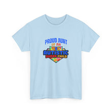 Load image into Gallery viewer, Proud Aunt of Autistic Super Child Unisex Heavy Cotton Tee, Autism Awareness Gift, Family Pride Shirt, Supportive Graphic Tee, Thoughtful Present for Aunts
