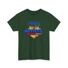 Load image into Gallery viewer, Proud Parent of an Autistic Super ADULT Tee, Autism Awareness Apparel, Unisex T-Shirt, Gift for Parents, Supportive Parent Shirt, [...]
