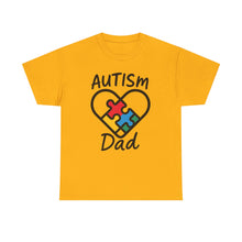 Load image into Gallery viewer, Autism Dad Unisex Heavy Cotton Tee | Supportive Gift for Fathers | Family, Awareness, Love, Encouragement, Puzzle Pieces
