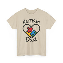 Load image into Gallery viewer, Autism Dad Unisex Heavy Cotton Tee | Supportive Gift for Fathers | Family, Awareness, Love, Encouragement, Puzzle Pieces
