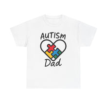 Load image into Gallery viewer, Autism Dad Unisex Heavy Cotton Tee | Supportive Gift for Fathers | Family, Awareness, Love, Encouragement, Puzzle Pieces

