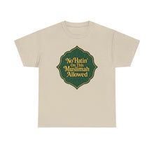 Load image into Gallery viewer, Unisex Heavy Cotton Tee - &#39;No Hatin&#39; On This Muslimah Allowed&#39;, Islamic Pride Shirt, Modest Fashion Top, Gift for Muslim Friends, [...]
