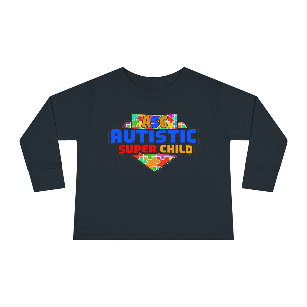 Autistic Super Child Toddler Long Sleeve Tee, Autism Awareness Shirt, Toddler Graphic Tee, Gifts for Special Needs, Cute Kid's Apparel