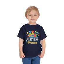 Load image into Gallery viewer, Toddler Autism Prince Tee - Cute Short Sleeve Shirt for Kids, Perfect for Birthdays, Celebrations, and Autism Awareness Events
