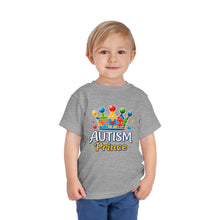 Load image into Gallery viewer, Toddler Autism Prince Tee - Cute Short Sleeve Shirt for Kids, Perfect for Birthdays, Celebrations, and Autism Awareness Events
