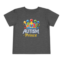 Load image into Gallery viewer, Toddler Autism Prince Tee - Cute Short Sleeve Shirt for Kids, Perfect for Birthdays, Celebrations, and Autism Awareness Events
