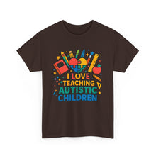 Load image into Gallery viewer, Teaching Autistic Children Tee Shirt, Autism Awareness Gift, Unisex Cotton Tee, Teacher Appreciation Gift, Classroom Shirt
