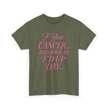 Load image into Gallery viewer, F**k Cancer Unisex Heavy Cotton Tee, Inspirational Shirt, Cancer Awareness, Funny Quote Tee, Support Cancer Fighters, Gift for Chemo [...]
