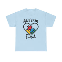 Load image into Gallery viewer, Autism Dad Unisex Heavy Cotton Tee | Supportive Gift for Fathers | Family, Awareness, Love, Encouragement, Puzzle Pieces
