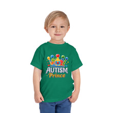 Load image into Gallery viewer, Toddler Autism Prince Tee - Cute Short Sleeve Shirt for Kids, Perfect for Birthdays, Celebrations, and Autism Awareness Events
