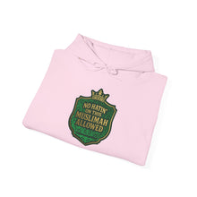 Load image into Gallery viewer, Crown No Hatin’ On This Muslimah Allowed  Hoodie - Cozy Religious Sweatshirt, Faith-Based Gift, Unisex Pullover, Perfect for Ramadan, Eid, Daily Wear
