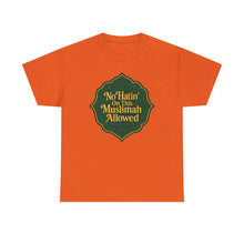 Load image into Gallery viewer, Unisex Heavy Cotton Tee - &#39;No Hatin&#39; On This Muslimah Allowed&#39;, Islamic Pride Shirt, Modest Fashion Top, Gift for Muslim Friends, [...]
