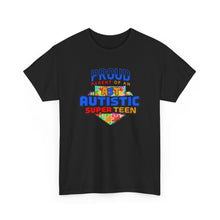 Load image into Gallery viewer, Proud Parent of an Autistic Super TEEN Tee, Autism Awareness Apparel, Unisex T-Shirt, Gift for Parents, Supportive Parent Shirt, [...]
