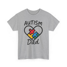 Load image into Gallery viewer, Autism Dad Unisex Heavy Cotton Tee | Supportive Gift for Fathers | Family, Awareness, Love, Encouragement, Puzzle Pieces
