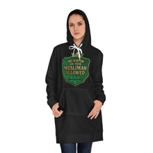 Load image into Gallery viewer, Crown No Hatin’ On This Muslimah Allowed  Women&#39;s Hoodie Dress with Unique Design | Casual Style | Perfect for Comfort, Gifts, and Everyday Wear
