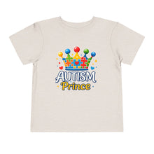 Load image into Gallery viewer, Toddler Autism Prince Tee - Cute Short Sleeve Shirt for Kids, Perfect for Birthdays, Celebrations, and Autism Awareness Events
