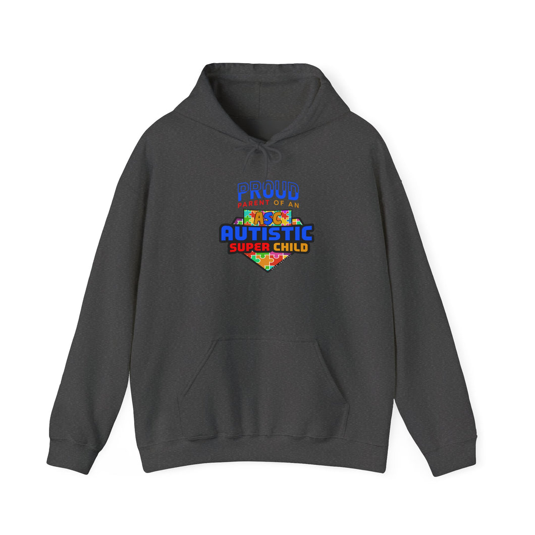 Proud PARENT Autistic Super Child Hoodie, Autism Awareness, Gift for Parents, Unisex Sweatshirt, Cozy Casual Wear, Comfortable Layering