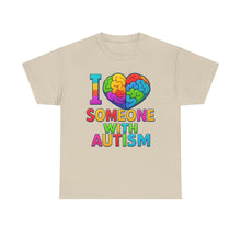 Load image into Gallery viewer, I Love Someone with Autism Tee, Awareness Shirt, Gift for Autism Support, Unisex Cotton T-Shirt, Colorful Heart Design, Inclusive Fashion
