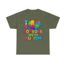 Load image into Gallery viewer, I Love Someone with Autism Tee, Awareness Shirt, Gift for Autism Support, Unisex Cotton T-Shirt, Colorful Heart Design, Inclusive Fashion
