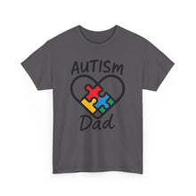 Load image into Gallery viewer, Autism Dad Unisex Heavy Cotton Tee | Supportive Gift for Fathers | Family, Awareness, Love, Encouragement, Puzzle Pieces
