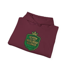 Load image into Gallery viewer, Crown No Hatin’ On This Muslimah Allowed  Hoodie - Cozy Religious Sweatshirt, Faith-Based Gift, Unisex Pullover, Perfect for Ramadan, Eid, Daily Wear
