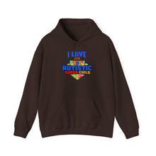 Load image into Gallery viewer, I Love an Autistic Super Child Hoodie - Unisex Heavy Blend Sweatshirt, Autism Awareness Gift, Cozy Sweatshirt, Family Support Apparel, [...]
