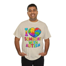 Load image into Gallery viewer, I Love Someone with Autism Tee, Awareness Shirt, Gift for Autism Support, Unisex Cotton T-Shirt, Colorful Heart Design, Inclusive Fashion
